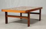 Rosewood Coffee Table with Hand Painted Tiles