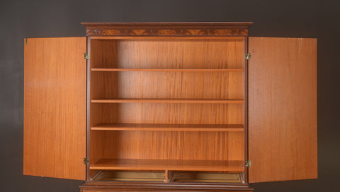 Flamed mahogany cabinet made in sweden