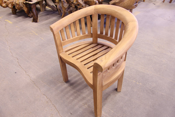 Indonesian Banana Chair with Heavy Solid Teak Frame