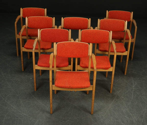Albin Johansson. Set of eight oak armchairs (8)