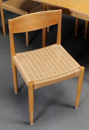 Oak Dining Chairs with Papercord Seats