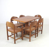 Teak Dining Chairs with Leather Seats