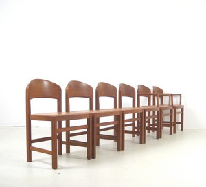 Teak Dining Chairs with Leather Seats