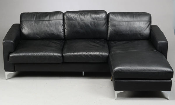 Leather Sofa with Chaise Loungue