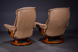 Two Stressless Chairs and Ottoman