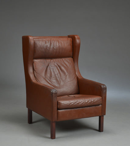 High back leather chair