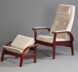 Upright Adjustable Danish Armchair and Footstool by Flemming Hvidt