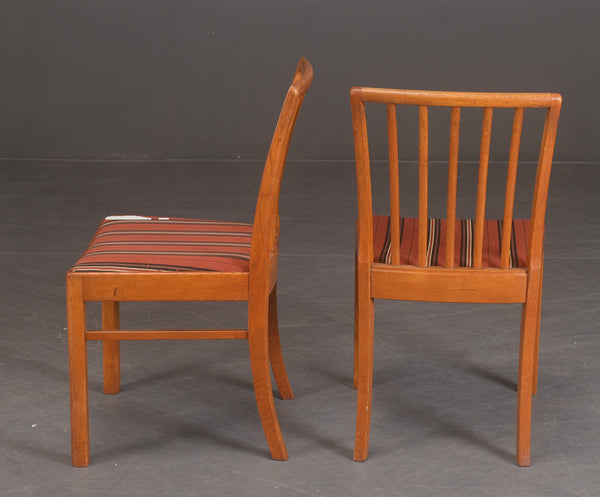 Beautiful Danish chairs in stained white European oak.