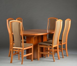 Six High-backed Chairs in Cherry and Beech by Skovby. price per chair