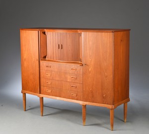 Teak Sideboard featuring Bar with Mirror