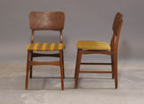 Front and Side of Ib Kofod-Larsen Style Beech Dining Chairs