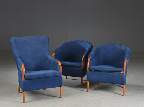 high and 2 matching low back armchairs