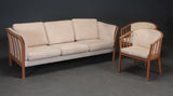 Oak Sofa by Skalma with Alcantara Upholstery