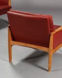 Hans Olsen Leather and Oak Armchair