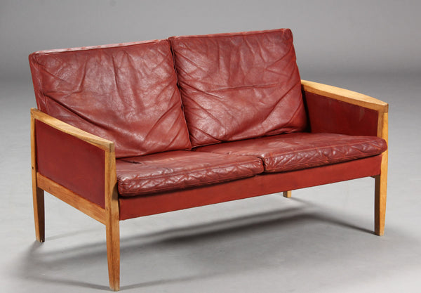 Hans Olsen Leather Two-Seater Sofa