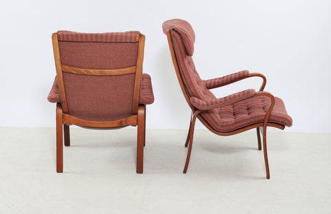 High-backed Beech Armchairs