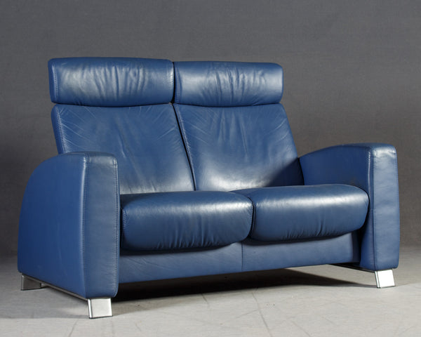 Stressless Sofa in Blue Leather