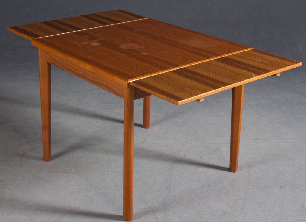 Compact Teak Dining Table with Extension Leaves Mostly Danish