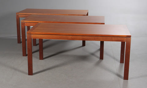 Henning Jensen & Torben value. Three rectangular conference tables, mahogany