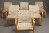 Original Alvar Aalto. Set of 6 armchairs in birch wood, model 45 (6)