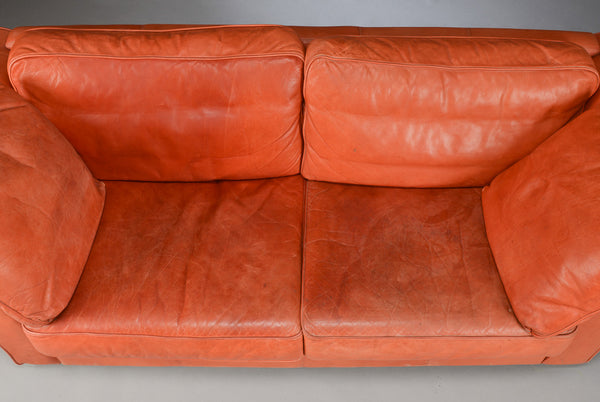 Two leather sofas, made in Denmark by Skalma