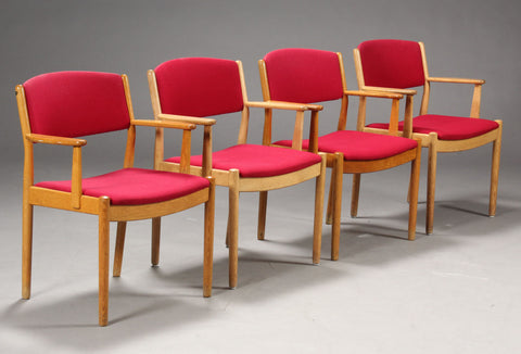 Poul M. Volther. Four armchairs, oak (4)