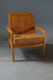 A pair of white European oak armchairs. Probably Erik Chambert