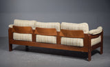 3 seater sofa of Solid teak frame and  wool pillows