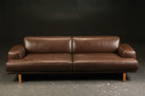 Danish Leather 3 seater sofa with brown leather