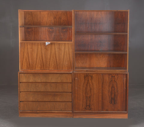 ES Møbler Silkeborg. Shelving system, rosewood, 1970s