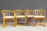 Four Solid Beech chairs by Storz and Palmer, Germany