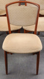 Beech Dining Chair with Beige Pattern Seat and Back