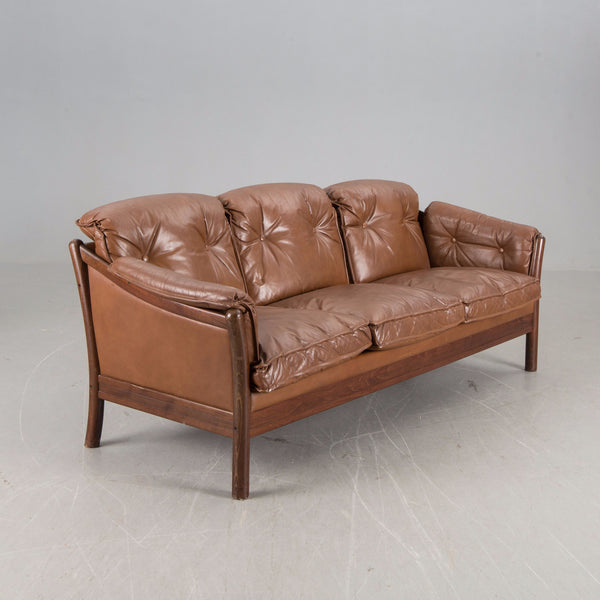 Teak / Leather Sofa