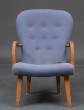 Danish cabinetmaker. Lacquered beech wood armchair from the 50s
