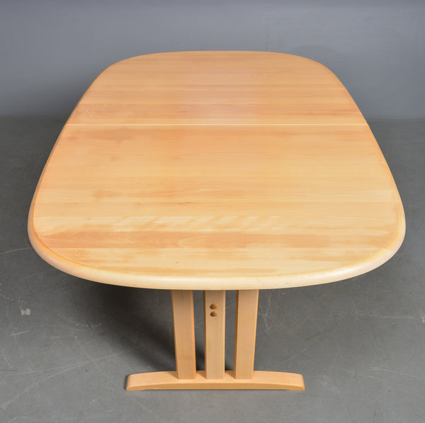 Solid Beech Dining Table with 2 leaves.