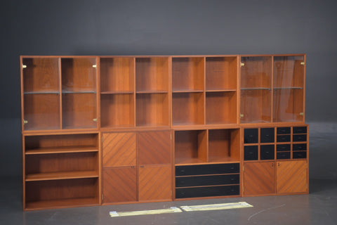 Niels Smidt, Rud Thygesen & Johnny Sørensen, shelving system NS 90 - 8 modules, mahogany w / brochure (8)
