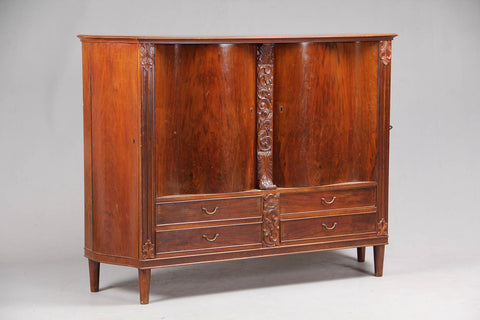 Beautiful mahogany cabinet with cutouts
