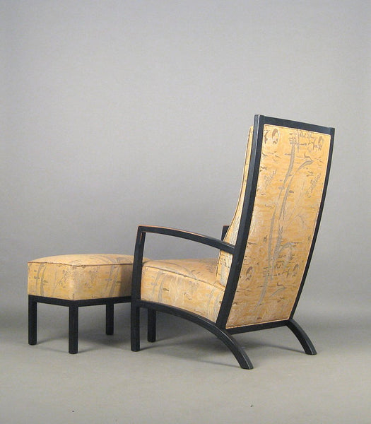 Lounge chair + ottoman in the style of the 1920s / 30s