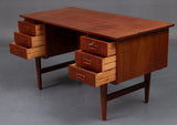 Danish furniture manufacturer, teak double pedestal desk, 1960s