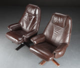 Pair of armchairs, leather