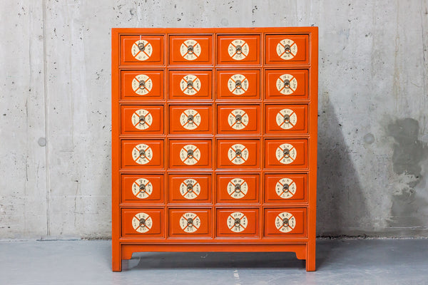 Oriental Orange Apothecary Cabinet*