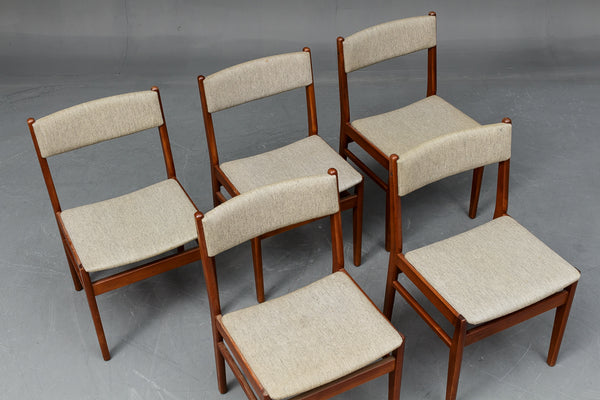 5 teak chairs