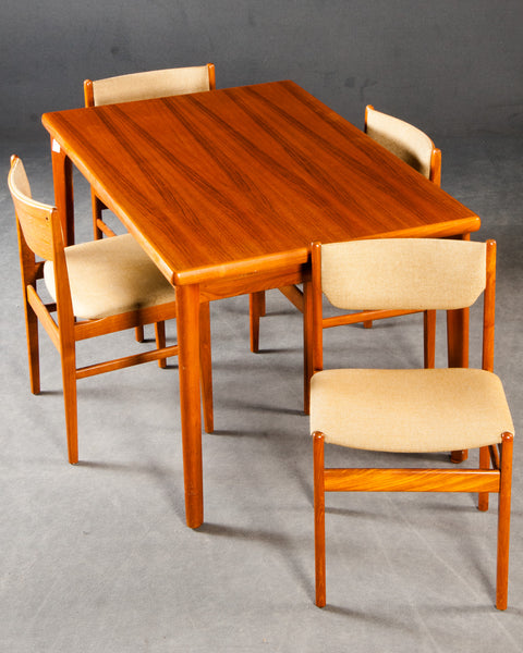 Teak table with 4 solid teak chairs