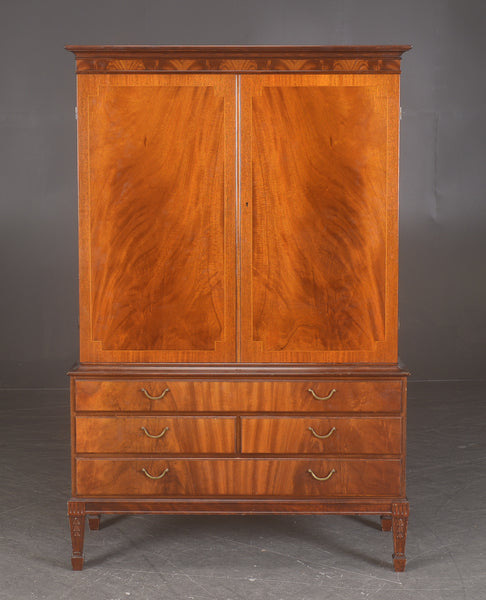 Flamed mahogany cabinet made in sweden
