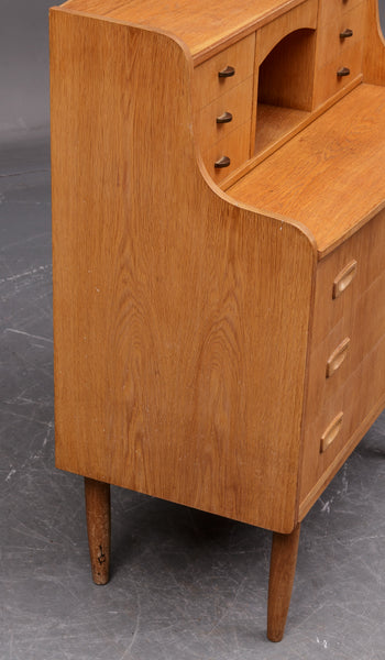 Danish furniture manufacturer. Secretary with mirror, oak