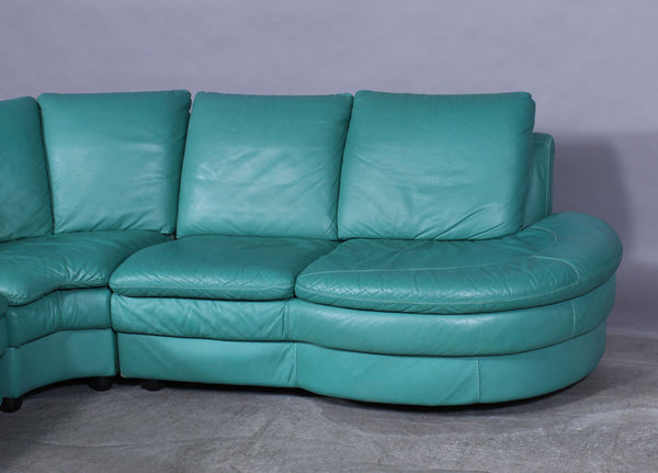 Natuzzi. Corner sofa, green