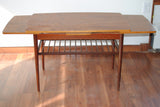 Teak Coffee Table with 2 extension leaves and a shelf