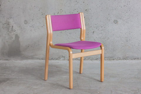 Beech Dining Chair with Hot Pink Seat and Back