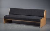 Sofa bed / couch with veneered beech frame, wool upholstery