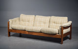 3 seater sofa of Solid teak frame and  wool pillows
